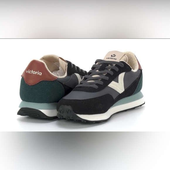 Victoria Astro stylish Nylon Women's Sneakers in Black, Green & Teal size 39 - Picture 3 of 8